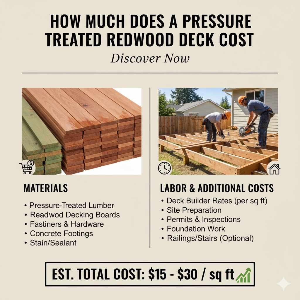 How Much Does a Pressure Treated Redwood Deck Cost