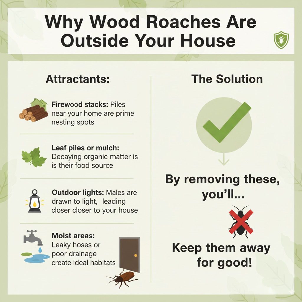 Why Wood Roaches Are Outside Your House