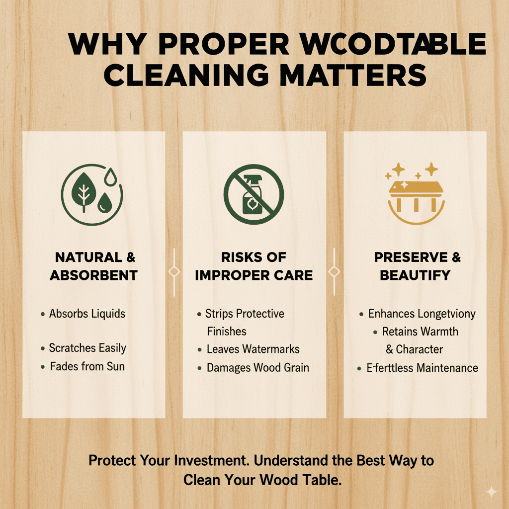 Why Proper Wood Table Cleaning Matters