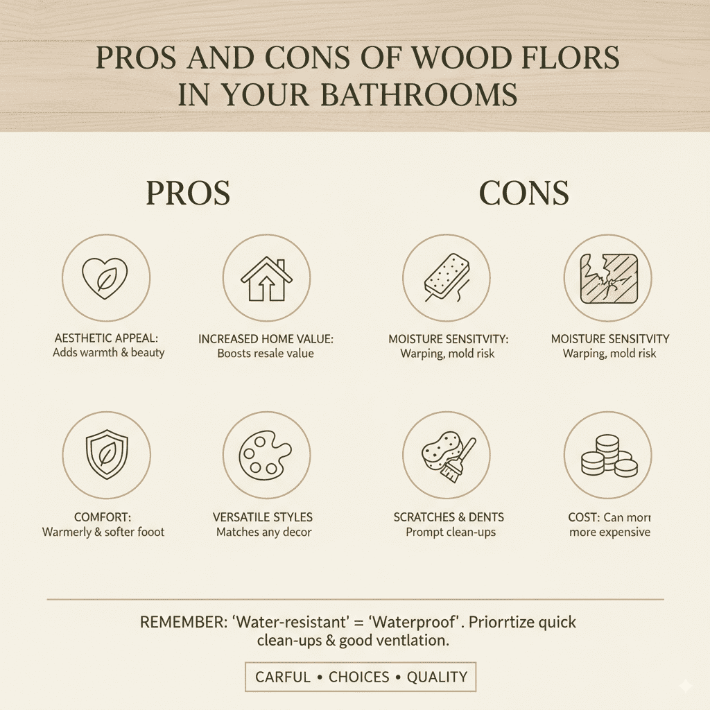 Pros and Cons of Wood Floors in Bathrooms