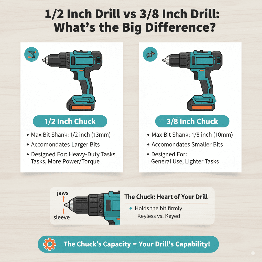 1/2 Inch Drill vs 3/8 Inch Drill