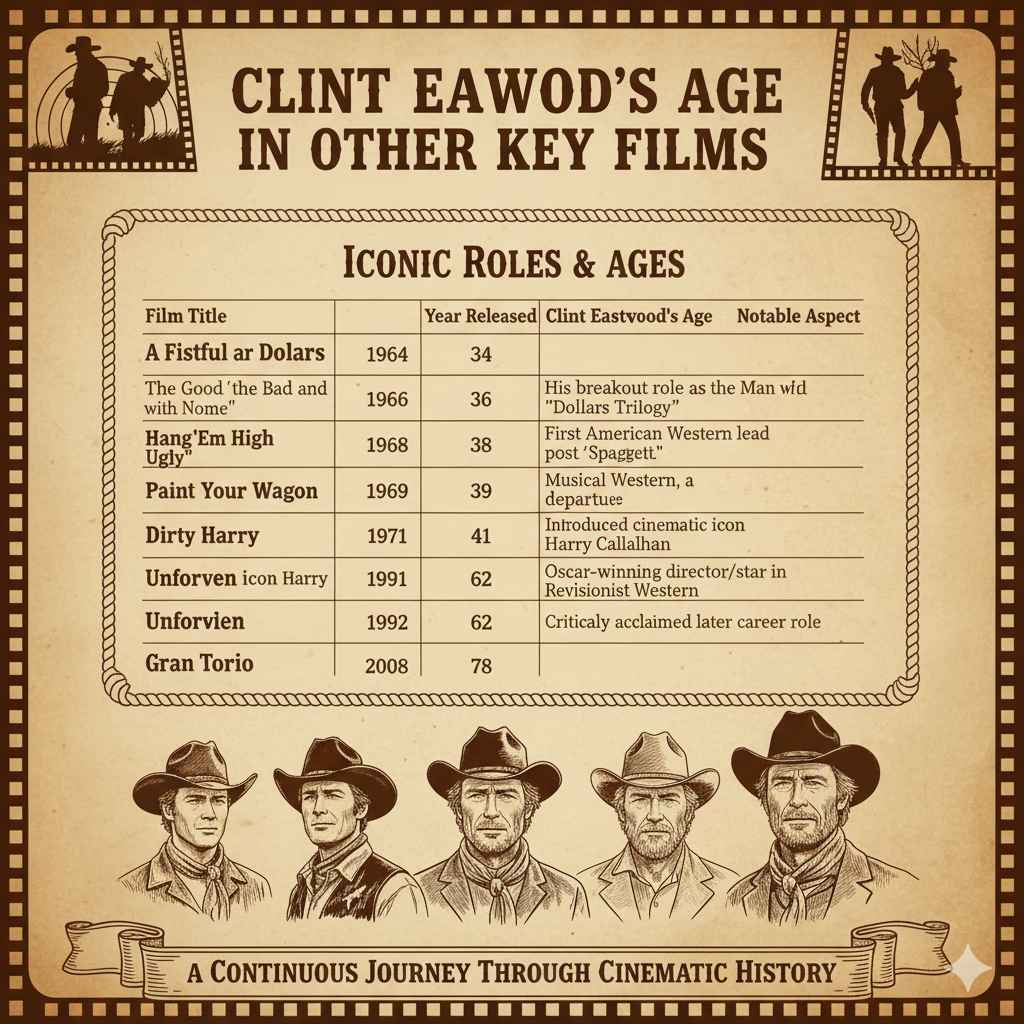 Clint Eastwood's Age in Other Key Films