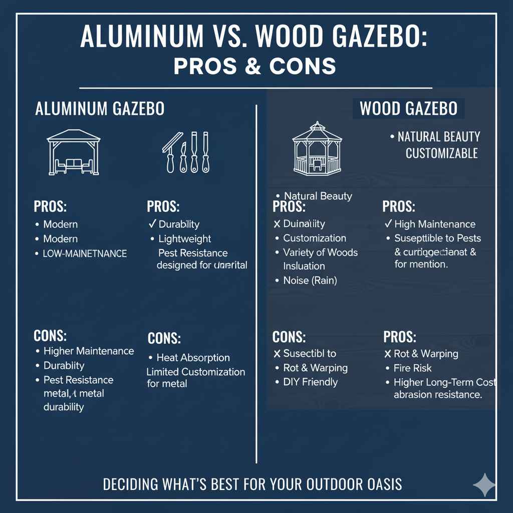Aluminum vs. Wood Gazebo