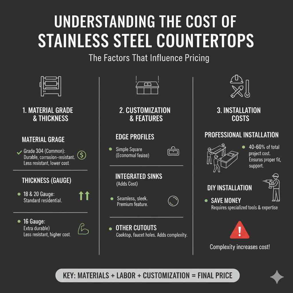 Understanding the Cost of Stainless Steel Countertops