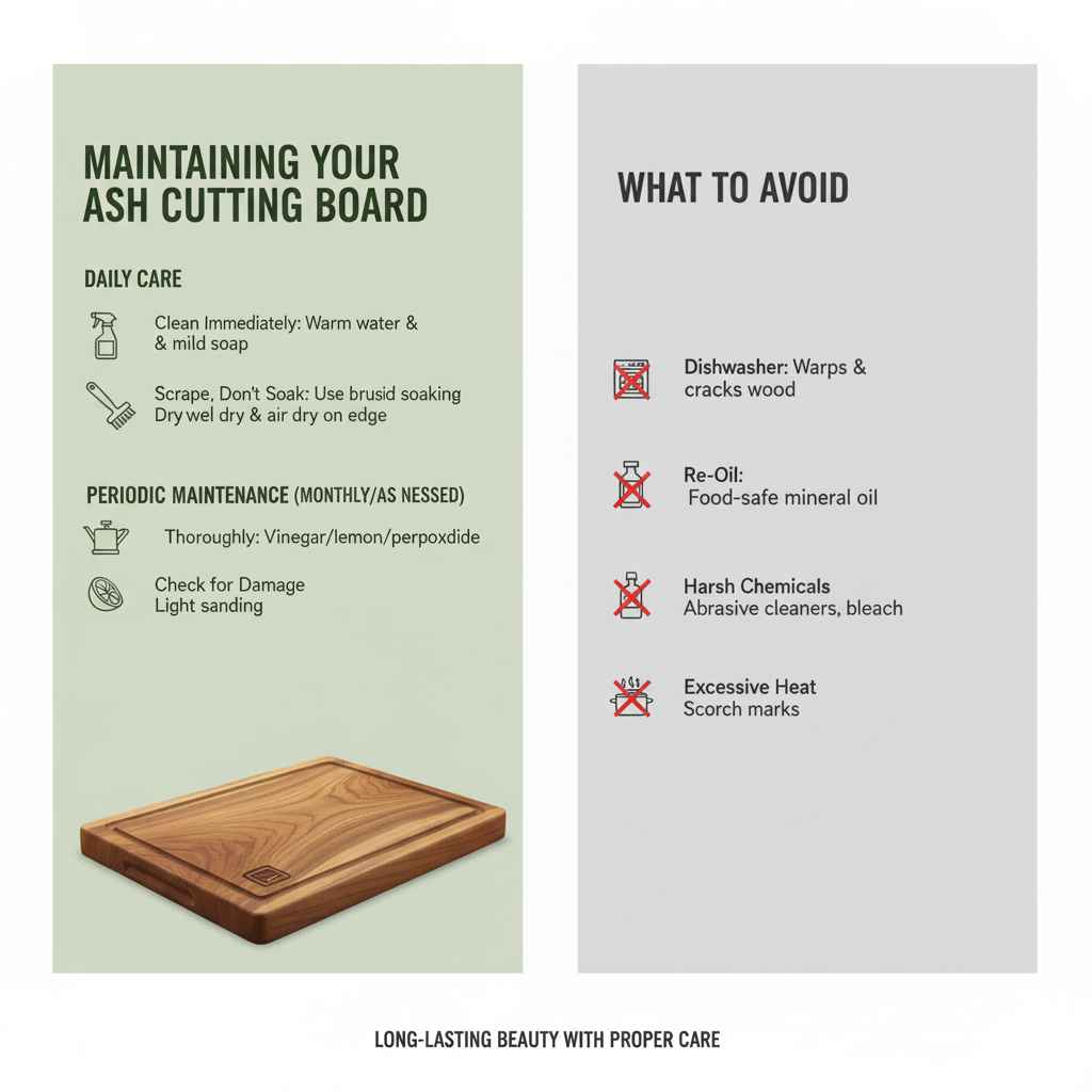 Maintaining Your Ash Cutting Board