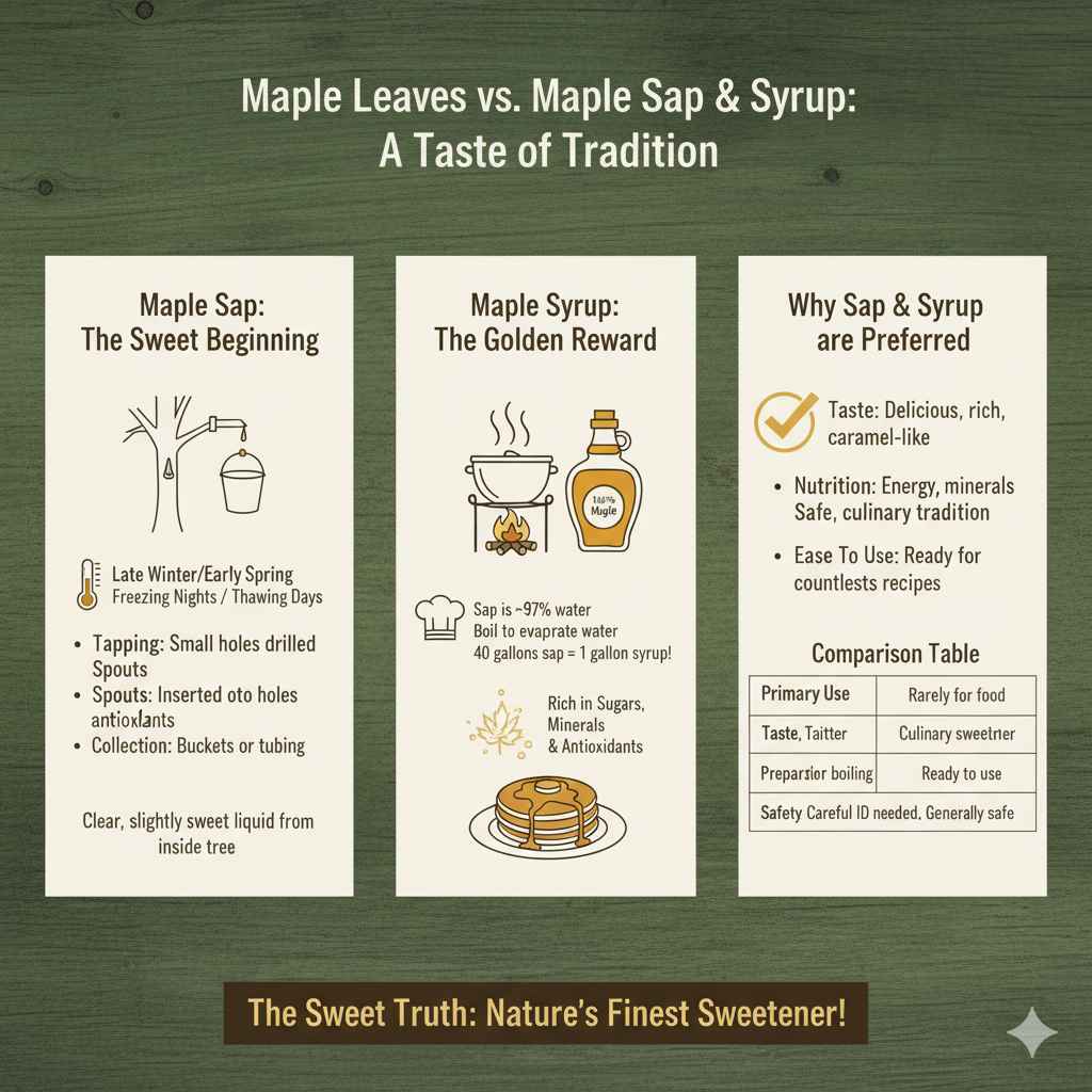 Maple Leaves vs. Maple Sap & Syrup