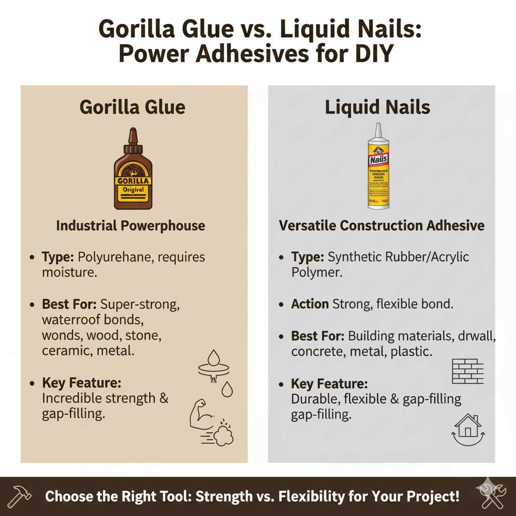 Gorilla Glue vs. Liquid Nails