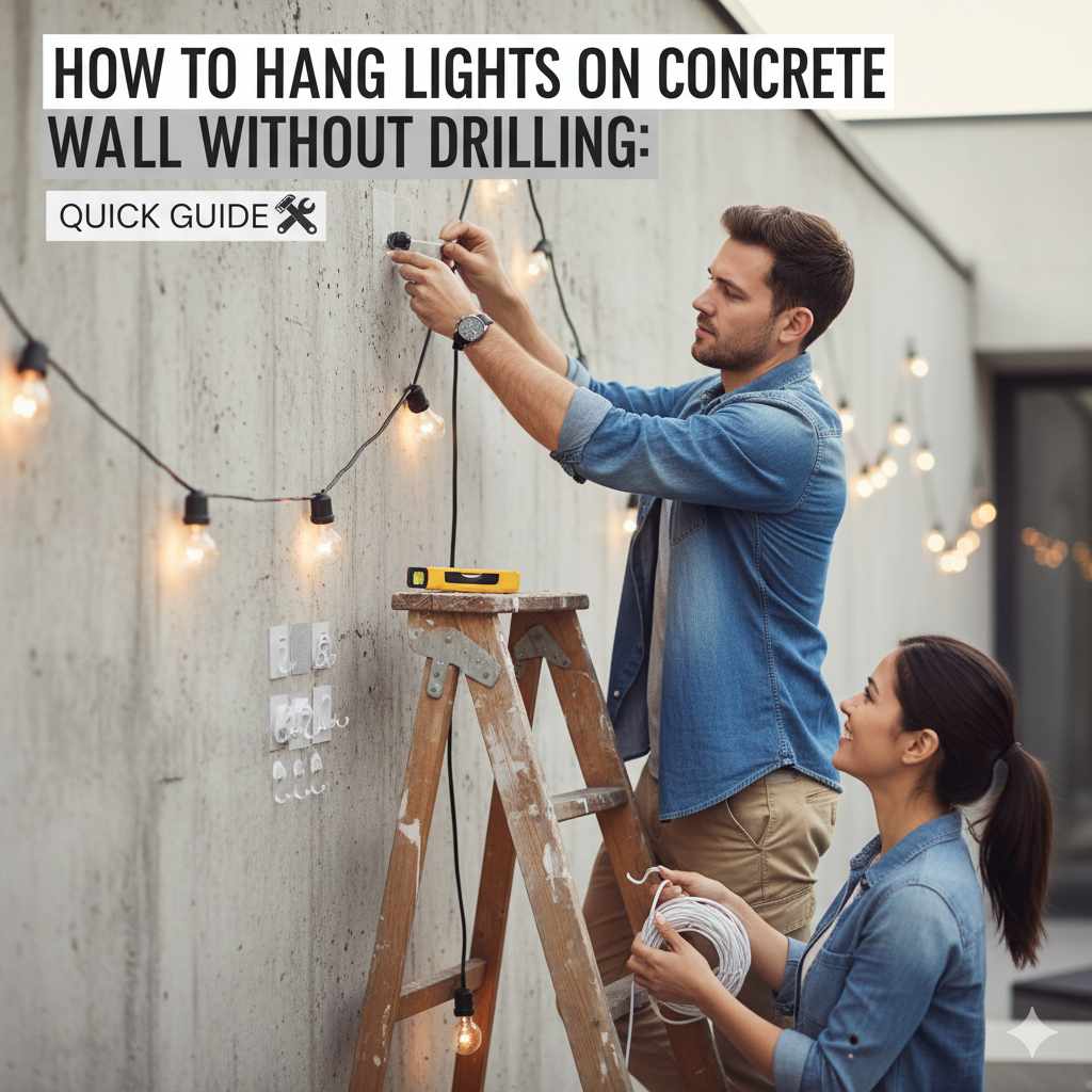How to Hang Lights on Concrete Wall Without Drilling