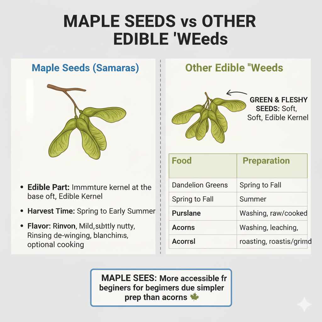 Maple Seeds vs. Other Edible "Weeds"