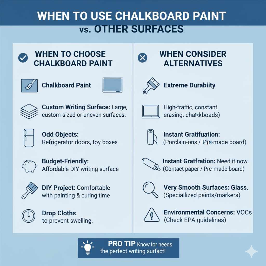 When to Use Chalkboard Paint vs. Other Surfaces
