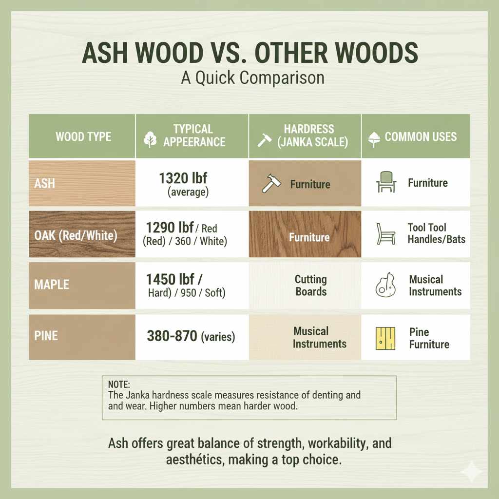 Ash Wood vs. Other Woods