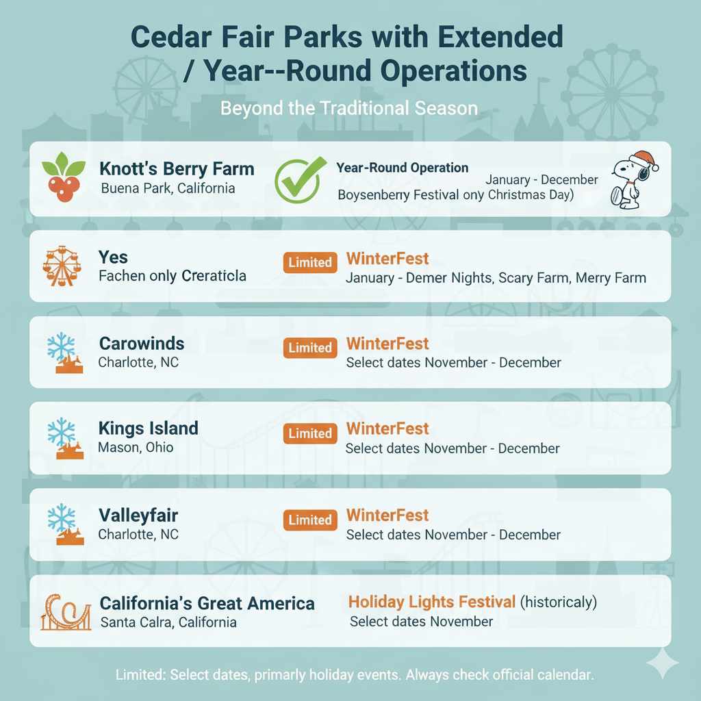 Which Cedar Fair Parks Are Open Year-Round?