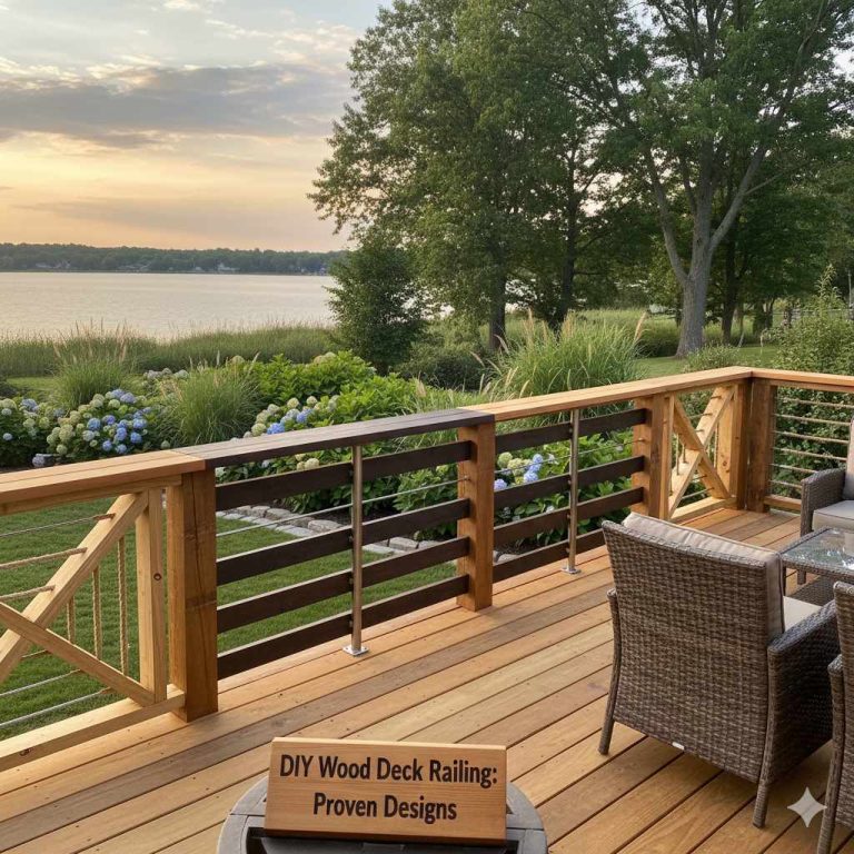 DIY Wood Deck Railing