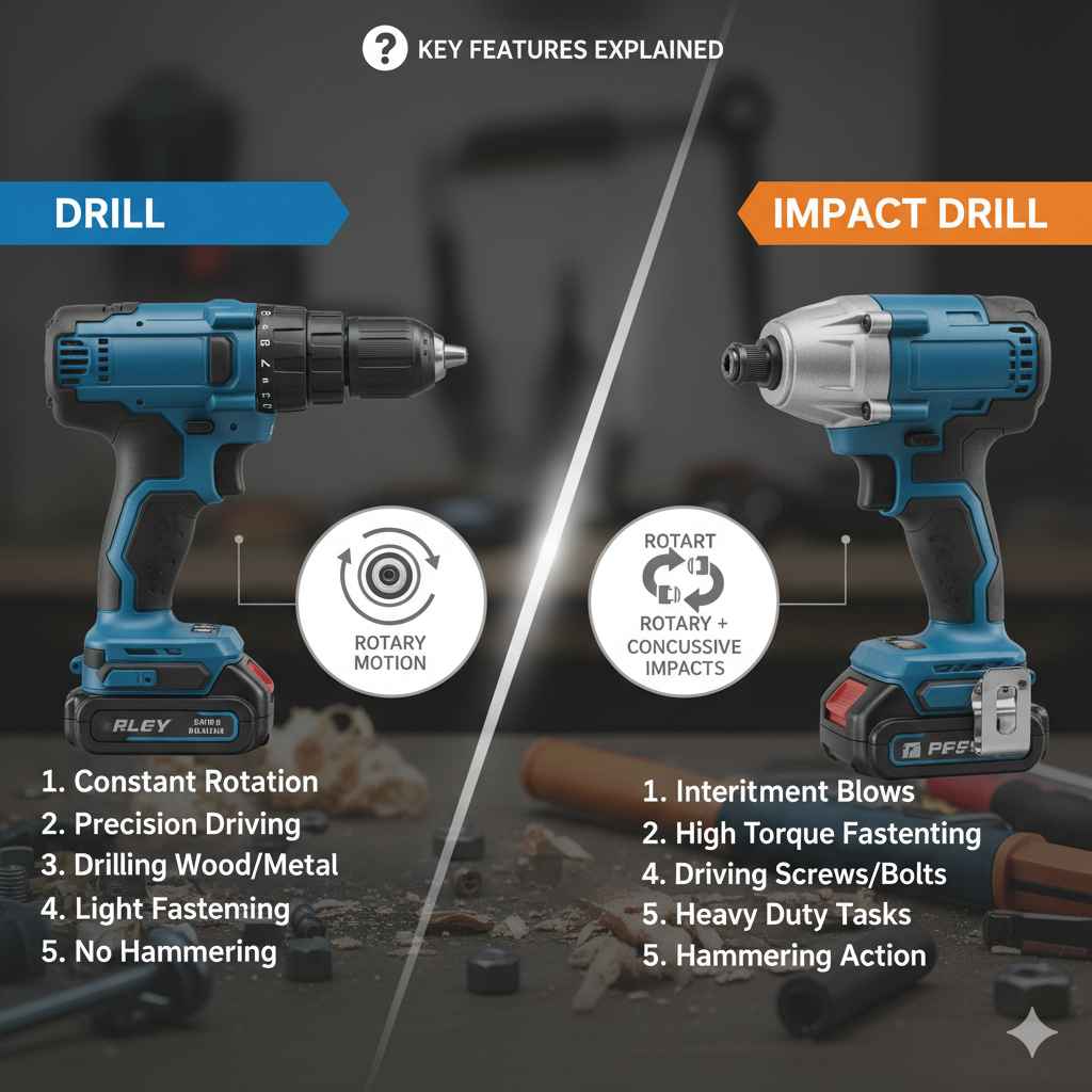 Difference between Drill And Impact Drill