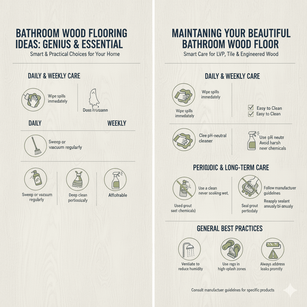 Maintaining Your Beautiful Bathroom Wood Floor