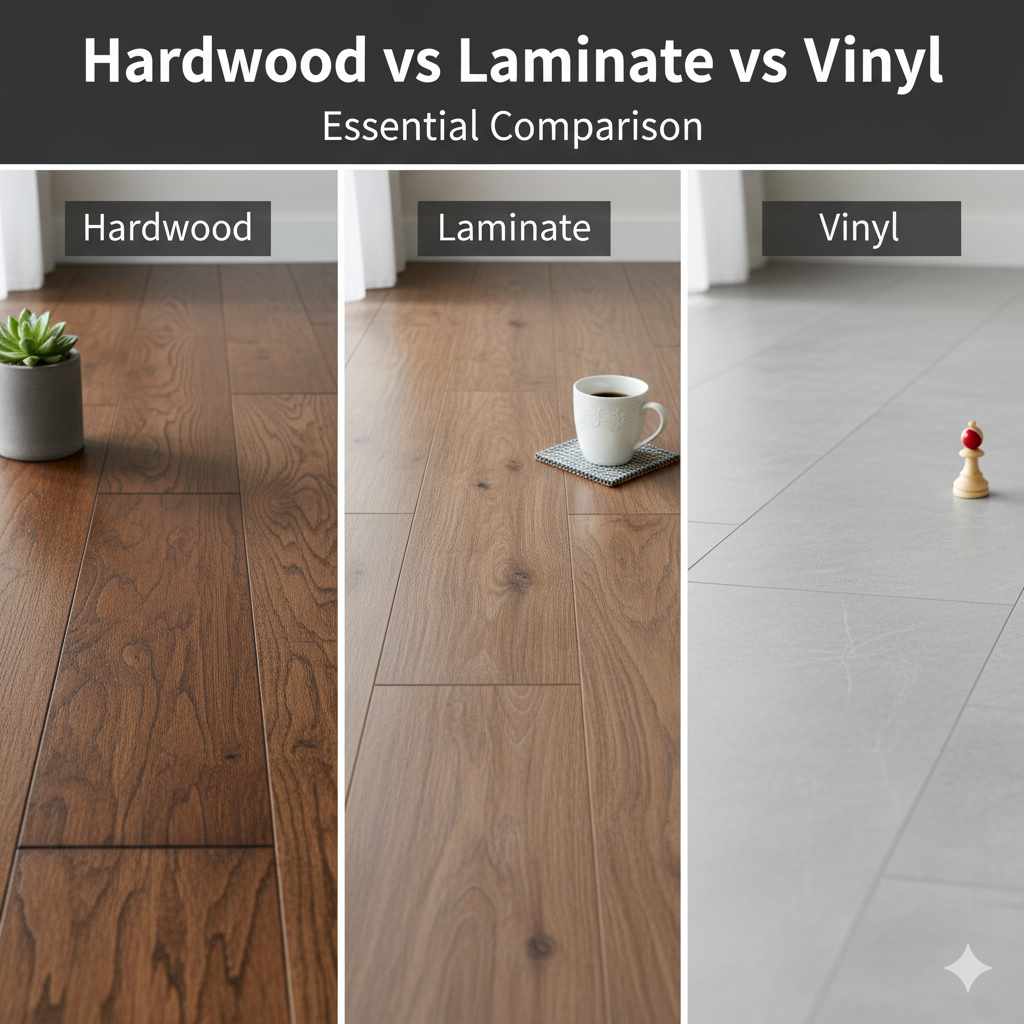 Hardwood Floor vs Laminate vs Vinyl