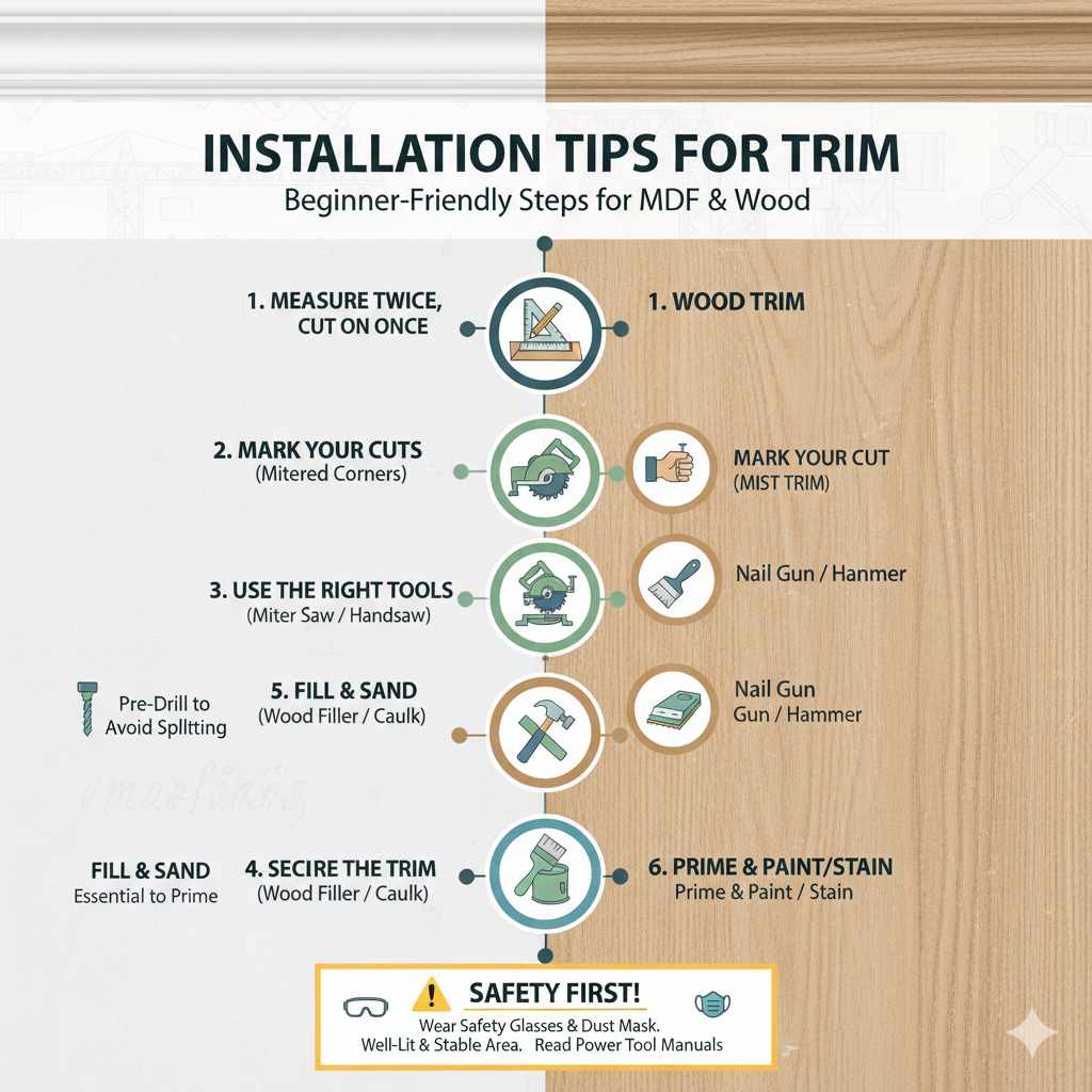 Installation Tips for Both MDF and Wood Trim