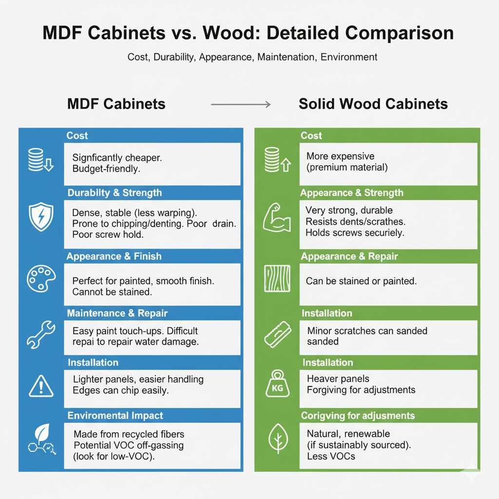 MDF Cabinets vs. Wood