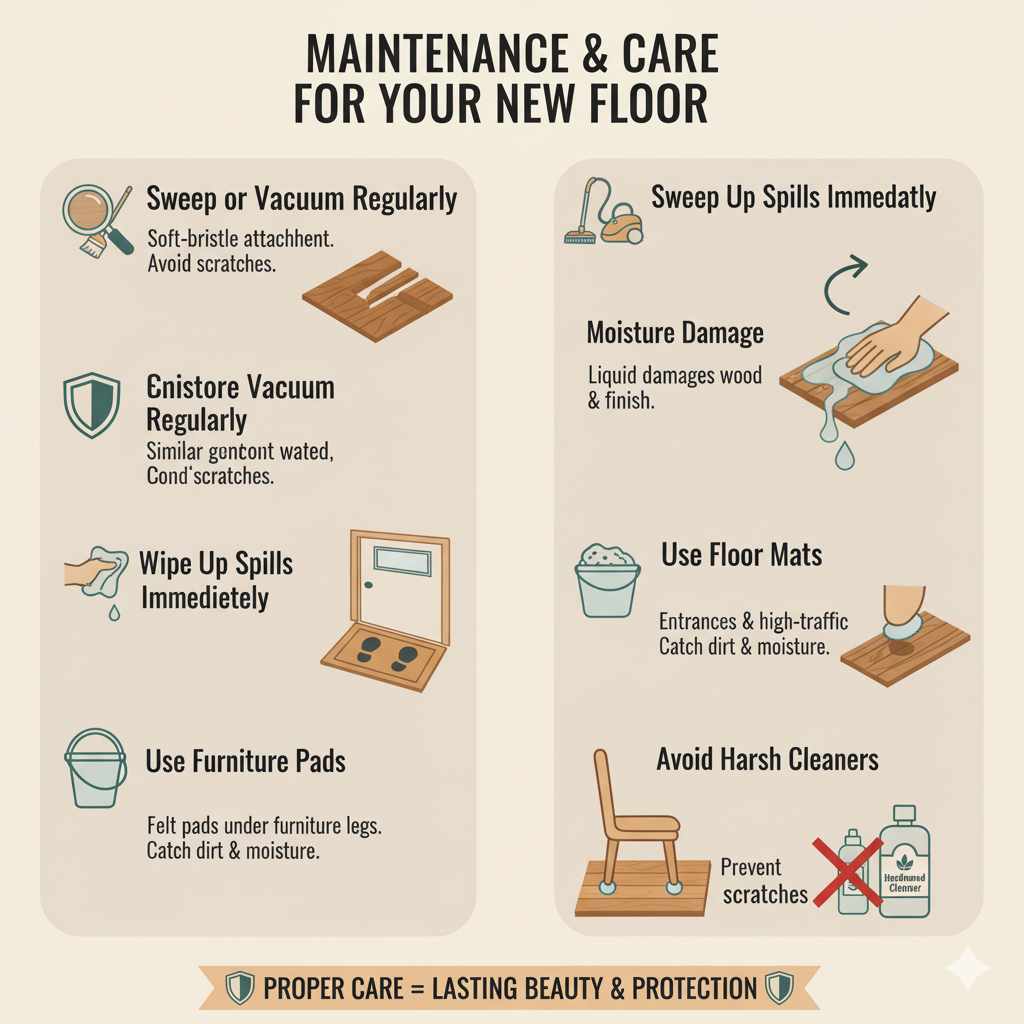 Maintenance and Care for Your New Floor