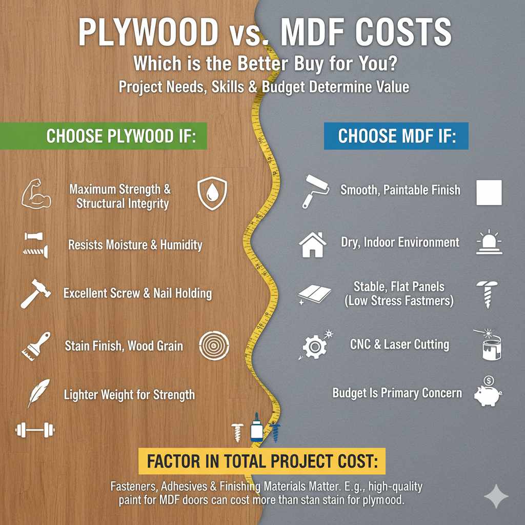 Plywood vs. MDF Costs