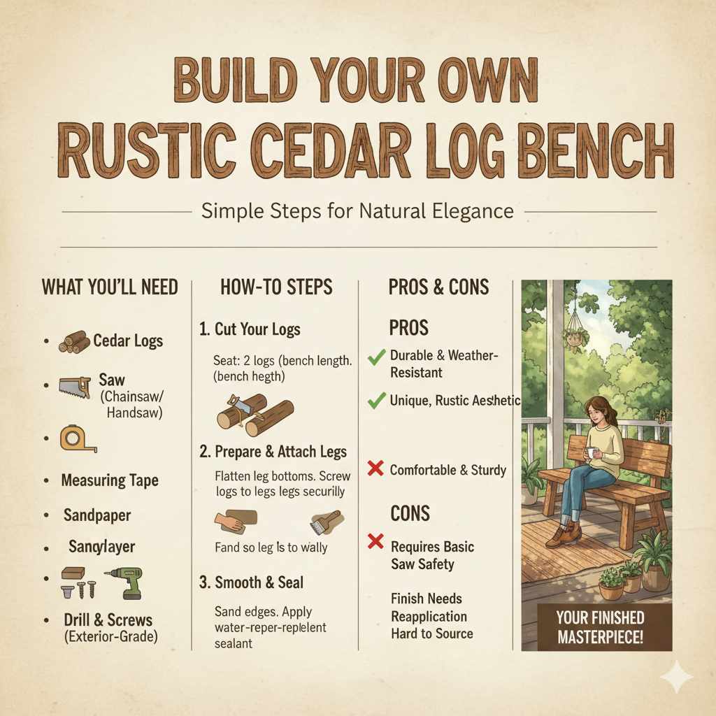 The Rustic Cedar Log Bench
