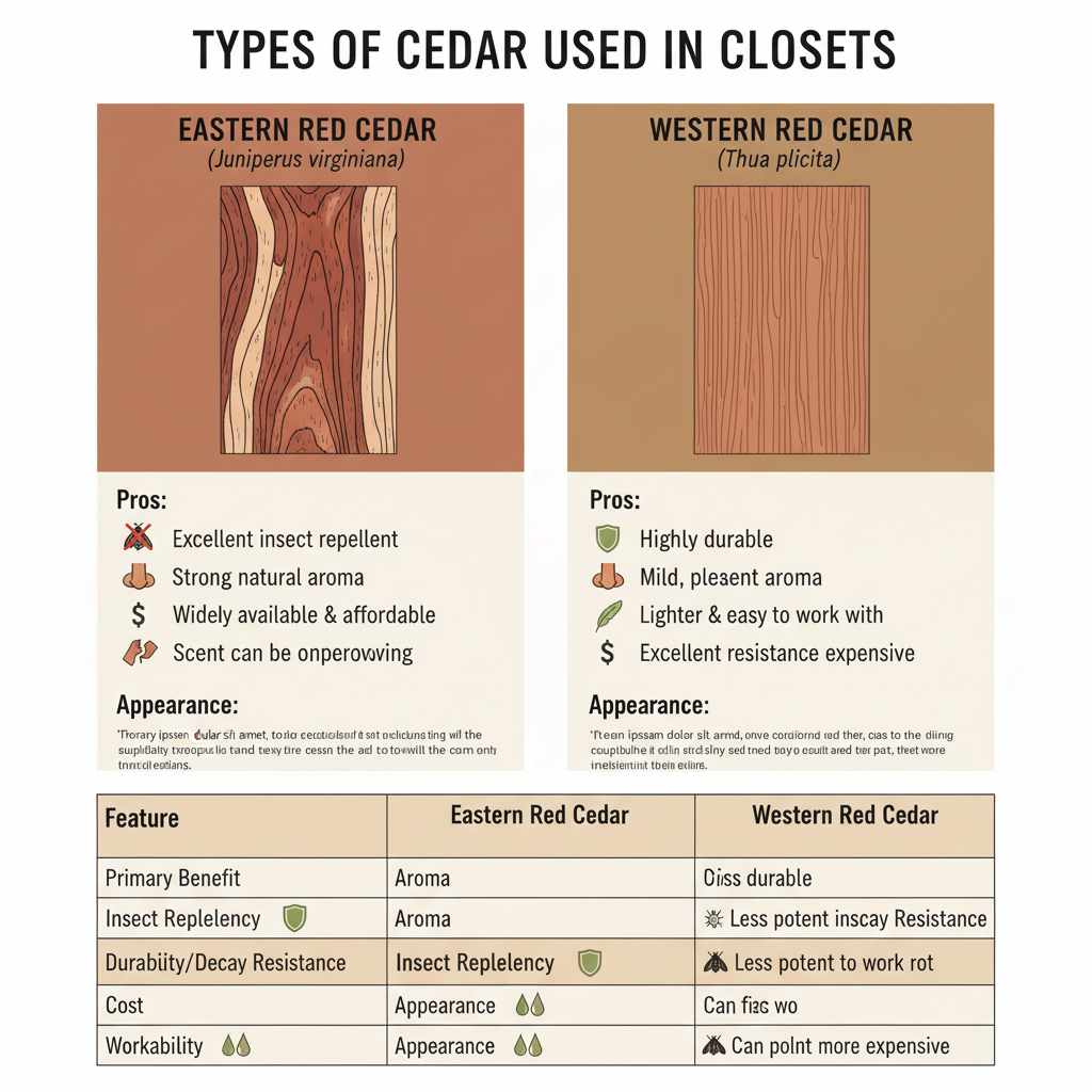 Types of Cedar Used in Closets