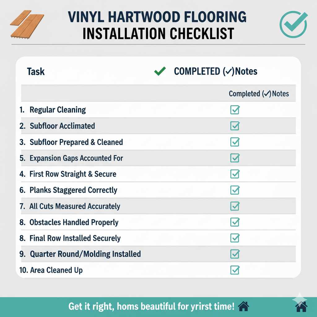 Vinyl Hardwood Flooring Installation Checklist