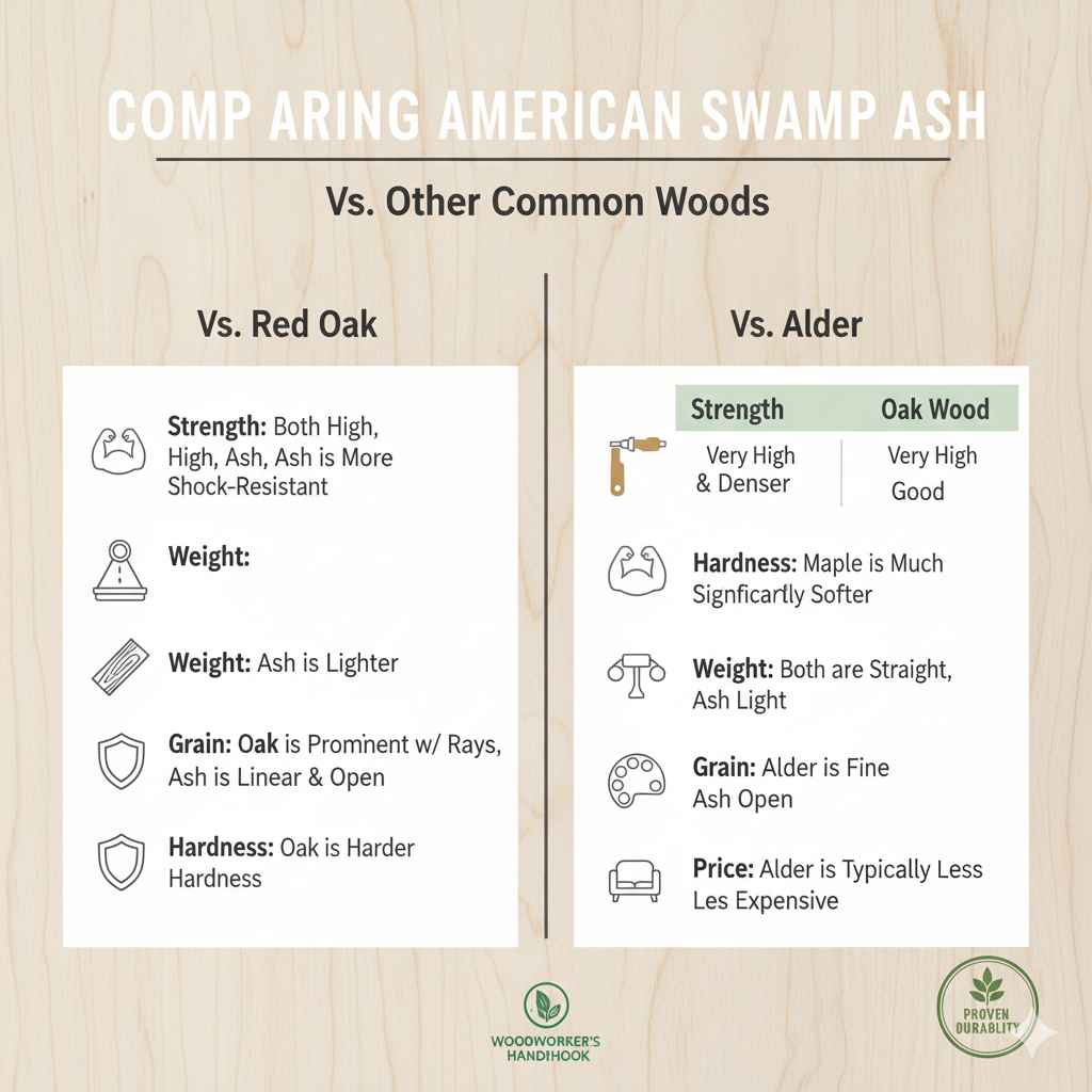 Comparing American Swamp Ash to Other Woods