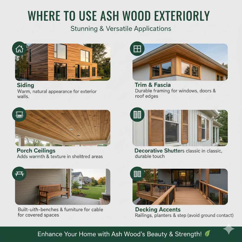Where to Use Ash Wood Exteriorly