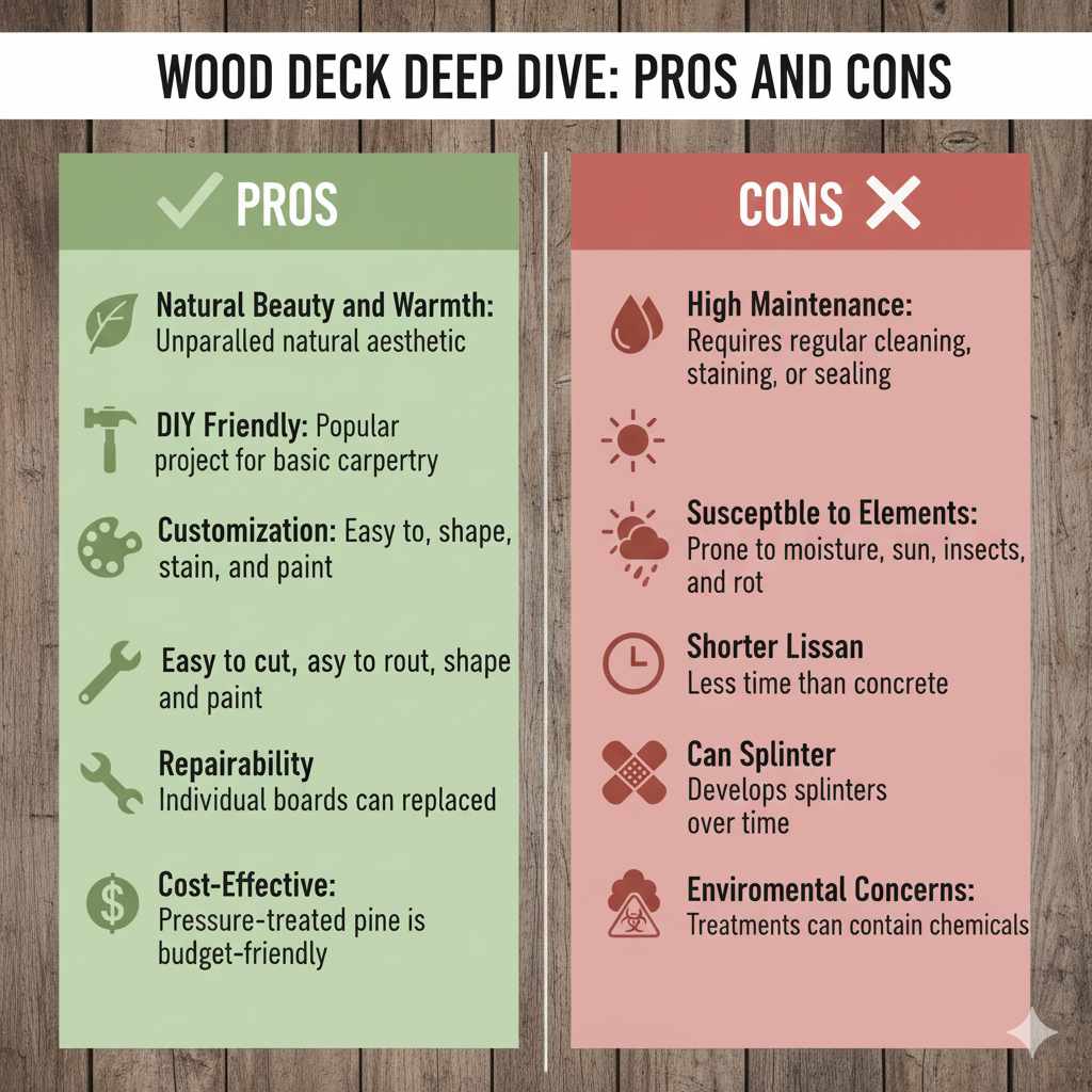 Wood Deck Deep Dive Pros and Cons